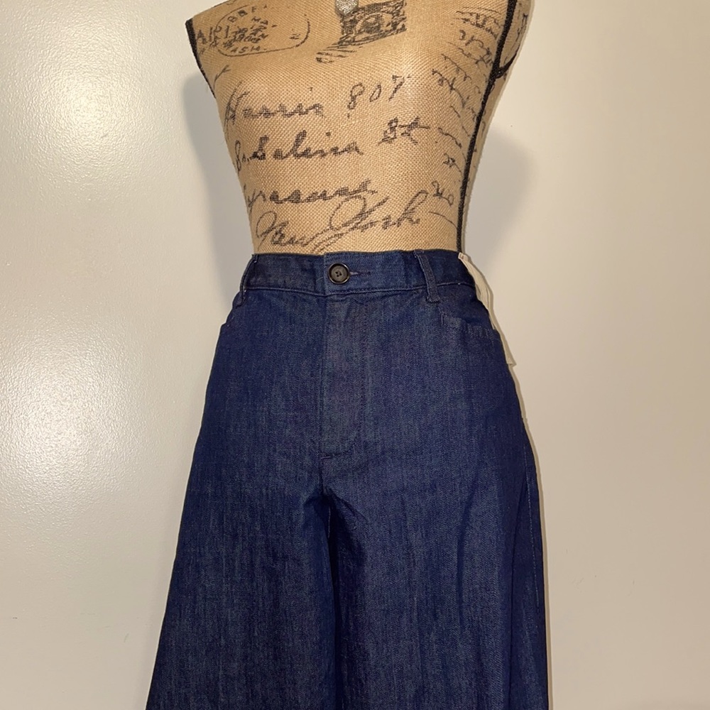 🔵🎉HP “NWT” TALL GIRLS DREAM FLARE LEG BANANA REPUBLIC DARK WASH TROUSERS - Picture 5 of 15
